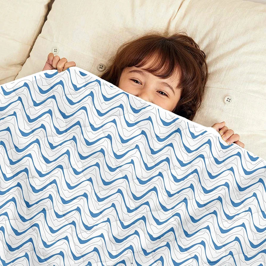 Divine Casa 120 GSM Microfiber Reversible Kids Single Bed Comforter Ultra-Soft Toddler Blanket Colour Celestial Blue