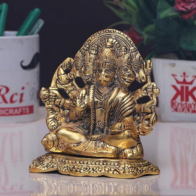 KridayKraft Panchmukhi Hanuman ji Metal Statue,Bajrangbali Murti for Pooja Room