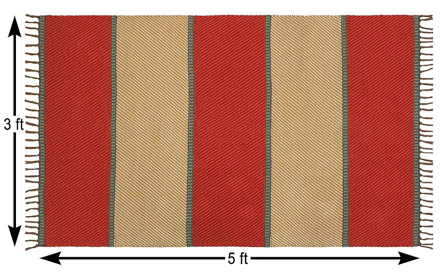 The Home Talk Rectangular Handmade Cotton Contemporary Carpets with Fringes Area Rugs