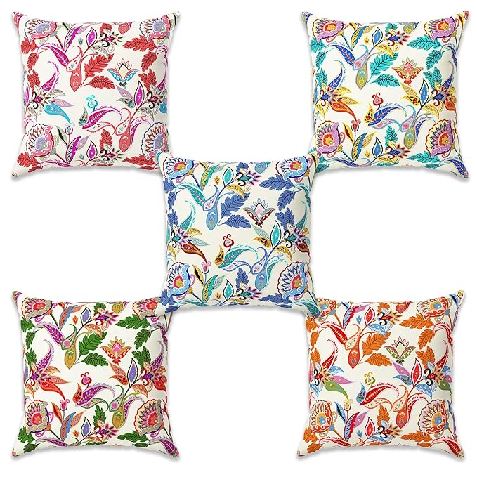 Story@Home Polyester Cushion Cover for Bedroom Living Room (Pack of 5 Pieces, Multi Color)
