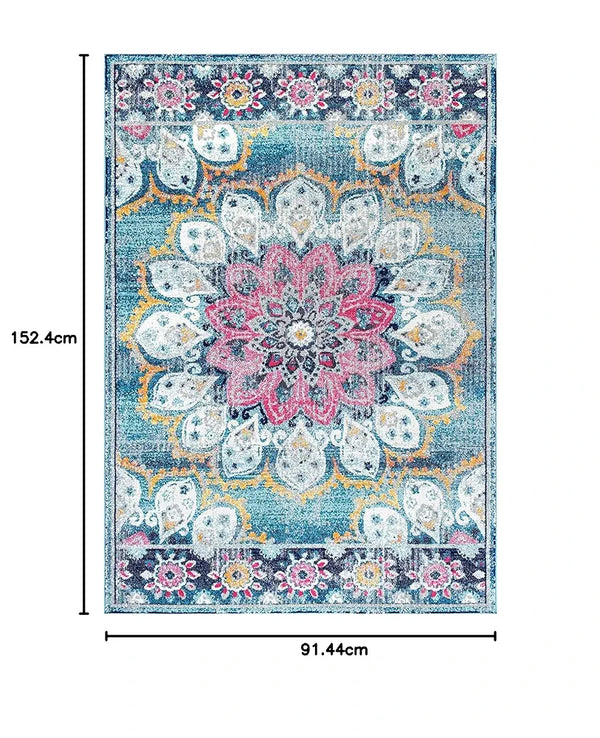 Status Contract Rugs for Living Room Printed Carpet for Living Room Decor Anti Skid Backing Home Essentials Boho Rugs for Living Room , Polyester, Multicolor, Rectangular