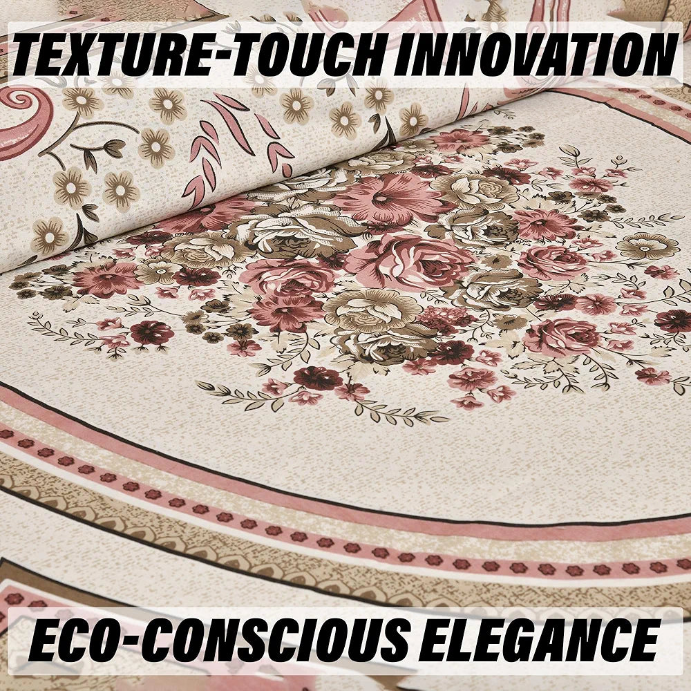 Kuber Industries Double Bedsheet with 2 Pillow Covers 160 TC Premium Cotton Pink