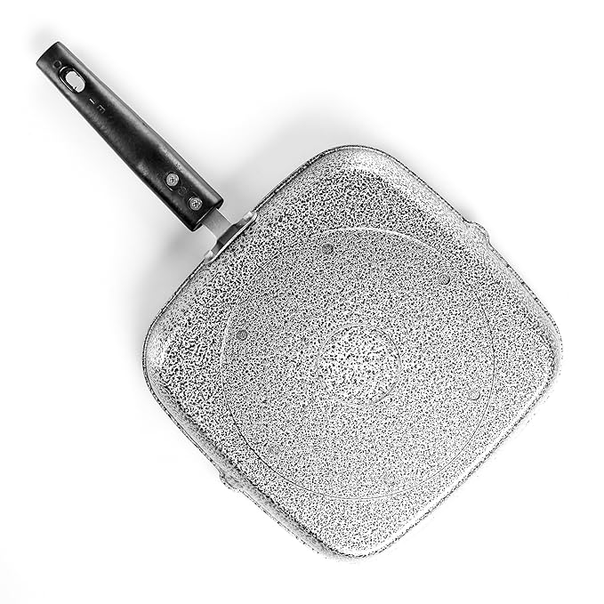 Sumeet Alluminium Non Stick Grill Pan Gas Stovetop and induction friendly 26 cm Silver