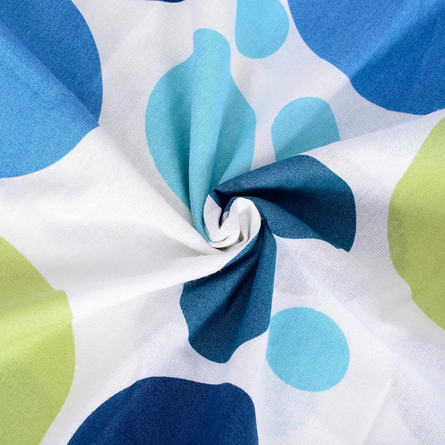 Divine Casa 100% Cotton 144 TC Bedsheet for Double Bed King Size Bedsheet with 2 Pillow Covers Colour Blue Lagoon