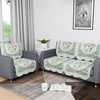 Kuber Industries Sofa Cover Net 2+1 Seater Sofa Slip Cover Set Tulip Printed Green