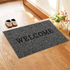 Kuber Industries Anti-Slip Welcome Print Grass Door Mats for Home Grass Cut Grey Colour