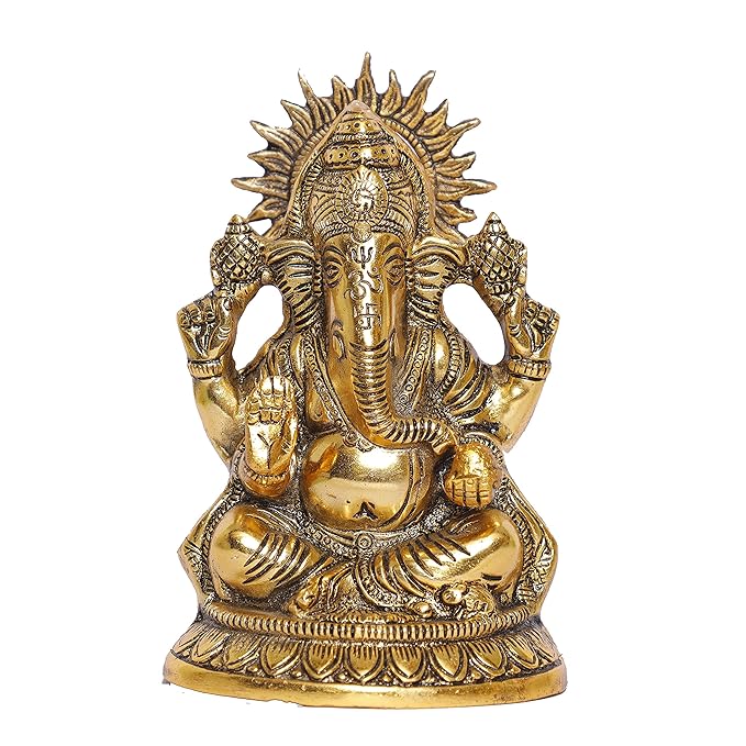 KridayKraft Ganesha Metal Statue For Temple Pooja Ganesha idol Murti Decorative