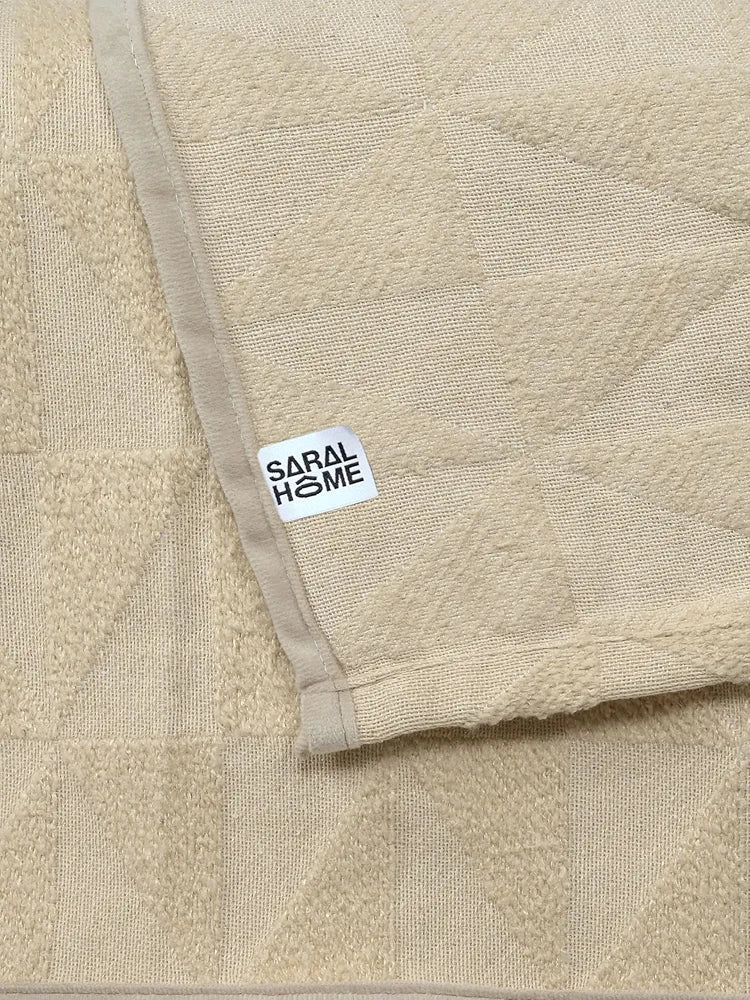Saral Home Soft Microfiber 1 Seater Sofa Cover Throw Colour Lt.Beige