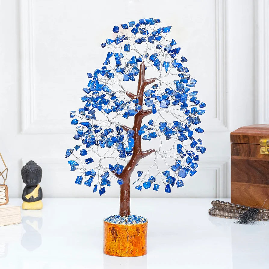 Hindcraft Lapis Lazuli Crystal Tree Silver Wire 10-12 inch