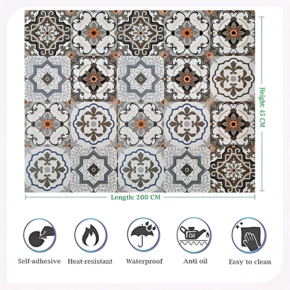 Indian Royals Mexican Design Vinyl Self Adhesive Peel and Stick Wallpaper Bohemian Tile Wallpaper