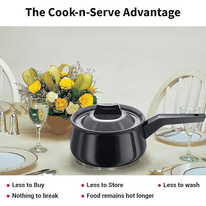 Hawkins Futura Hard Anodised Handi (Saucepan) 2 L, 18 cm, 4.06 mm with single handle