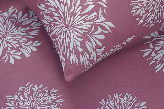Huesland by Ahmedabad Cotton 144 TC King Size Bedsheet Cotton with 2 Pillow Covers | Mauve