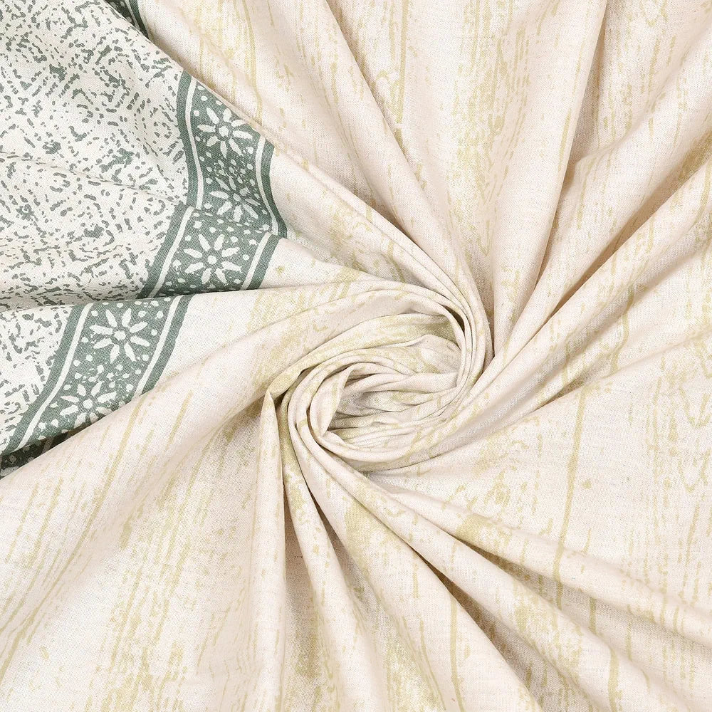 Kuber Industries Double Bedsheet with 2 Pillow Covers 160 TC Premium Cotton Photo Frame Tree Green