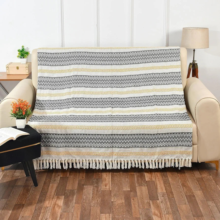 Sashaa World Geometric Sofa Throw Blanket Multicolour