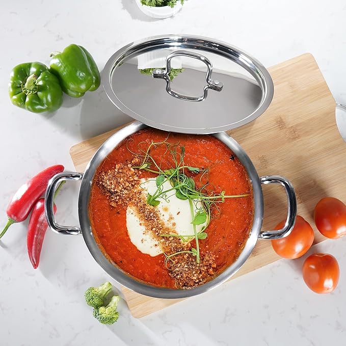 Sumeet Cook Smart TriPly Steel Aluminium Steel 3 Layers Casserole Lid- 3.75Ltr 22Cm Silver