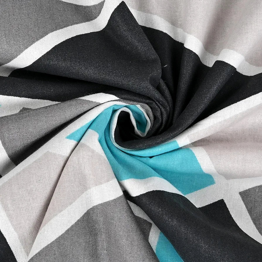 Divine Casa 120 TC 100% Cotton Toddler Baby Blanket Skin-Friendly Swaddle Dohar for 0-4 Years Colour Grey & Blue and Black