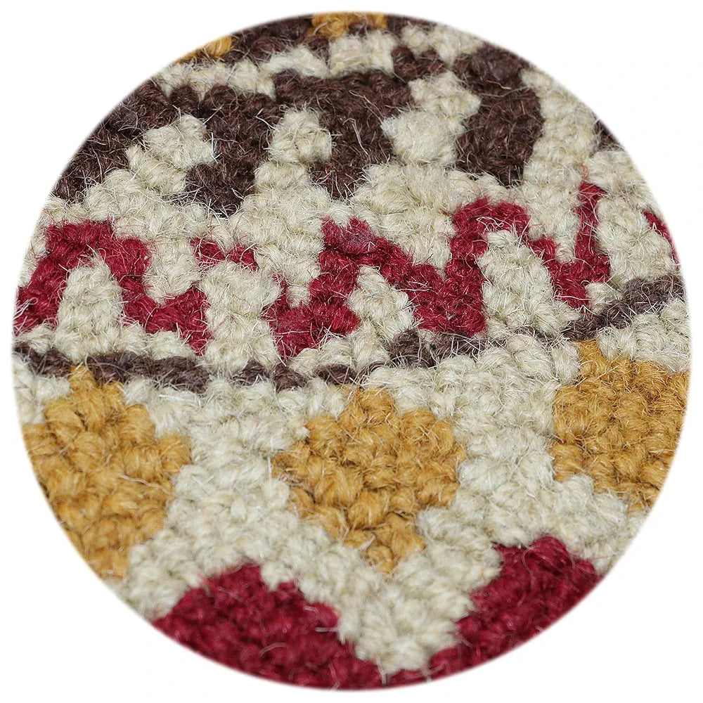 The Home Talk Tufted Round Wool Carpet Anti-Skid Backing Area Rugs for Living Room 3 Diameter Multi Rangoli