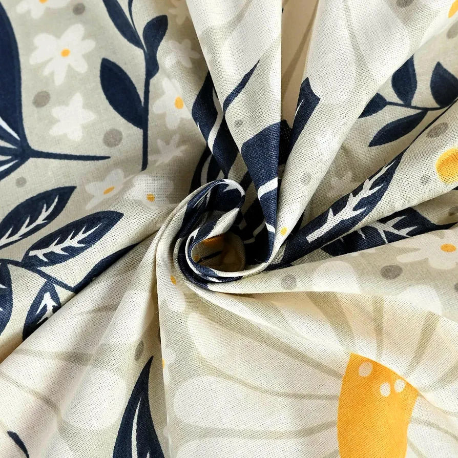 Divine Casa 100% Cotton Bedsheet for Single Bed, 144 TC Bedsheet Single Size Bed Cotton with 1 Pillow Cover Colour Classic Yellow