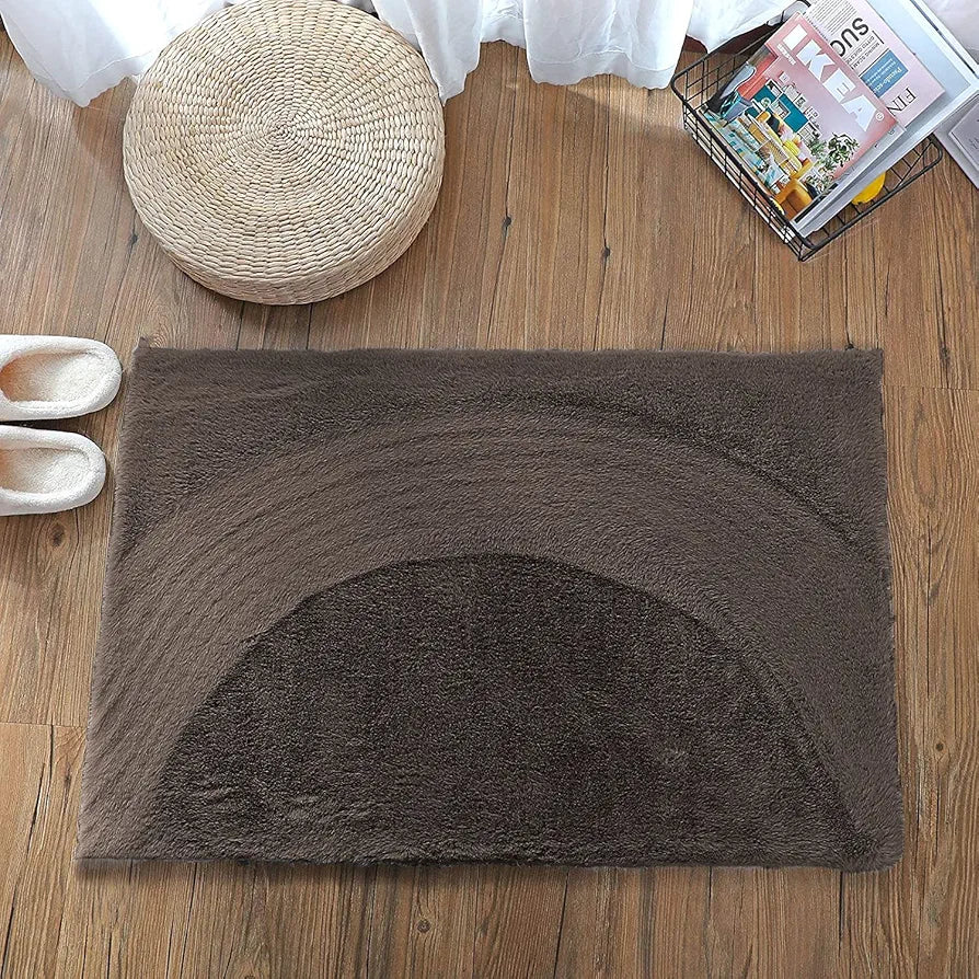 Luxe Home Ruffle Bath Mat Rabbit 40 X 60 Cm Colour Cocoa