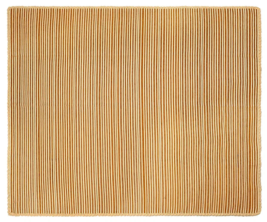 Saral Home Easy Living Polyester And Polyester Blend Striped Soft Decorative Viscose Chenille Sofa Covers/throw Colour Gold & Gold