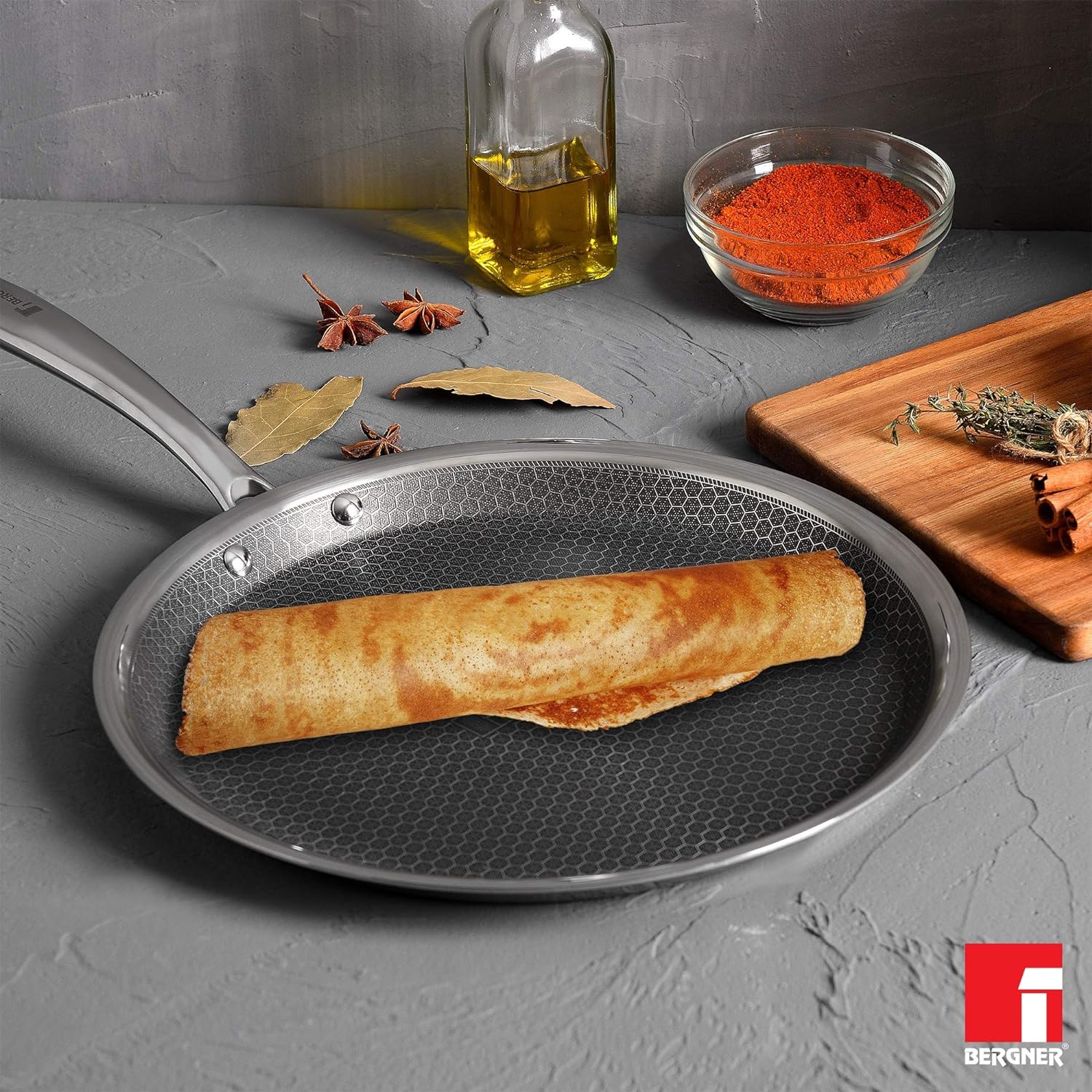 Bergner Hitech Triply Non-Stick 30 cm Dosa Tawa