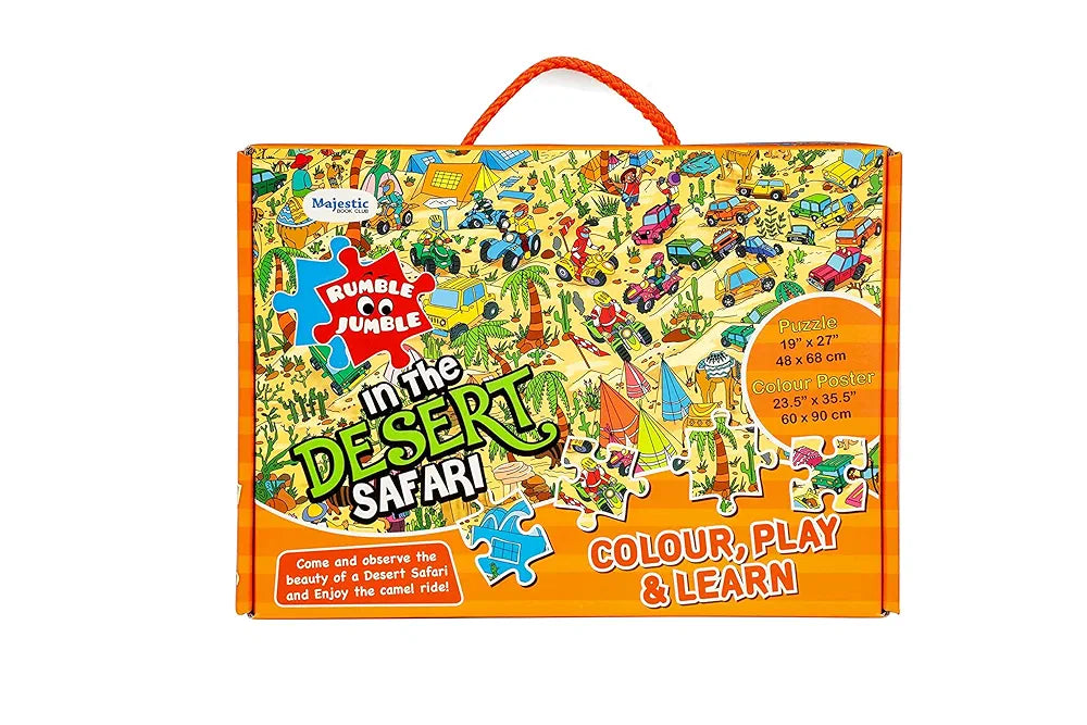THE BOOK TREE in The Desert Safari Fun and Educational Floor Puzzle by Majestic Book Club, Package Includes a Big Size Colouring Poster and Jigsaw Puzzle Packed in a Beautiful Box