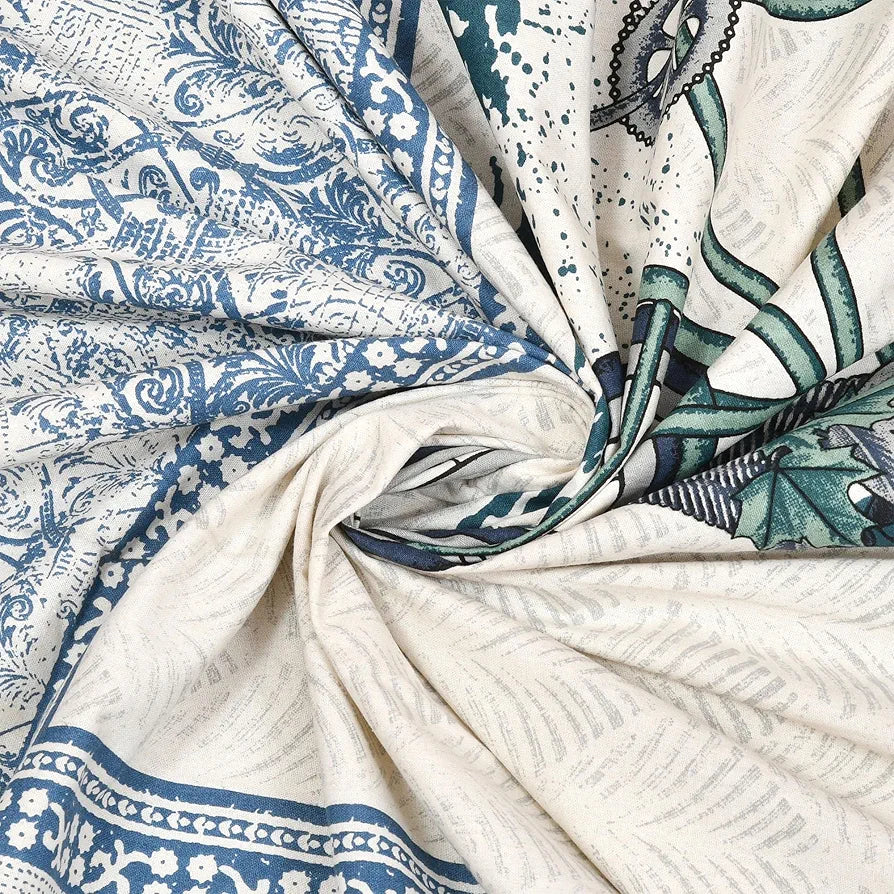 Kuber Industries Double Bedsheet with 2 Pillow Covers 160 TC Premium Cotton Blue