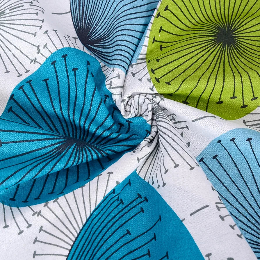 Divine Casa 144 TC 100% Cotton Bedsheet for Single Bed with 1 Pillow Cover Colour Aqua