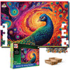 Playhills The Precious Peacock  Spirit Animal Wooden Jigsaw Puzzle for Children and Adults 13+ Years