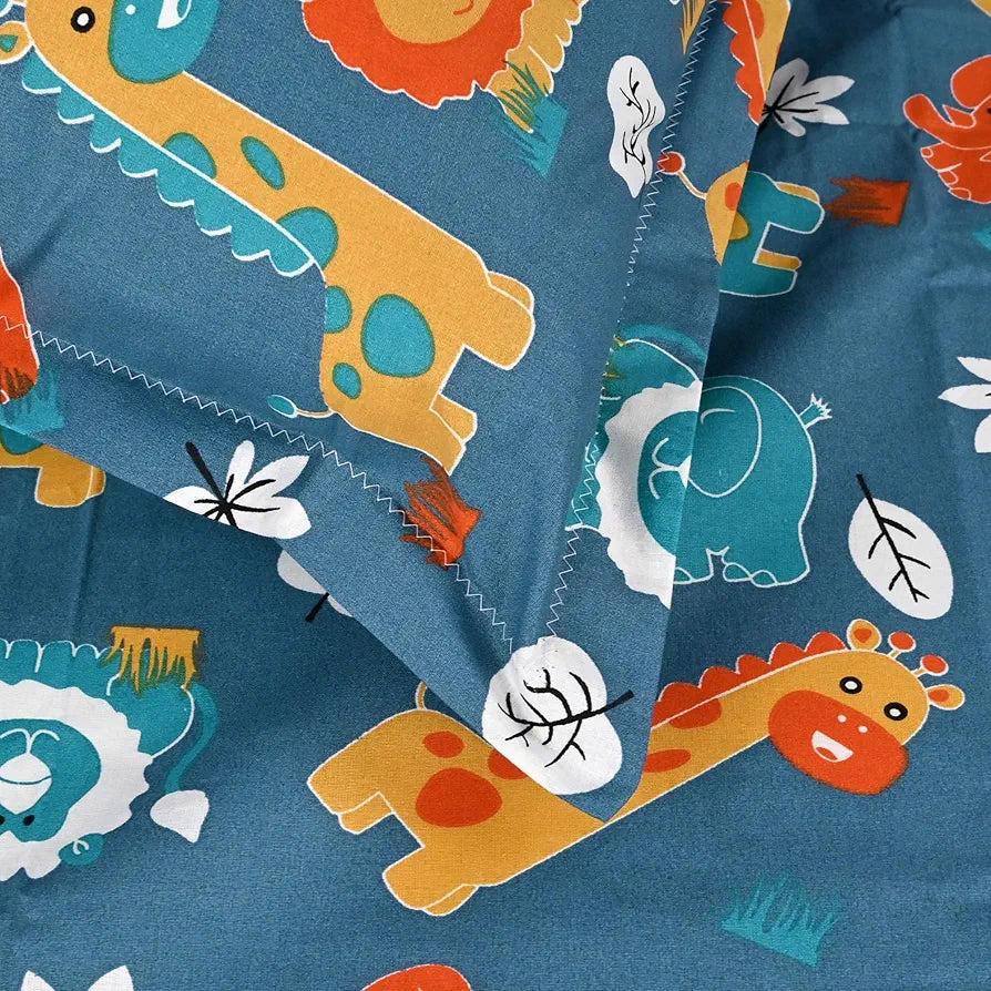 Divine Casa 144 TC 100% Cotton Single Bedsheet with 1 Pillow Cover Abstract Pattern Colour Iris Deep