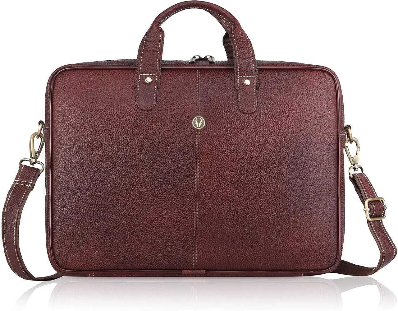 WildHorn Leather Laptop Messenger Bag for Laptop/MacBook up to 15 inch| Padded Laptop Compartment |Office Bag I 365 Days Warranty