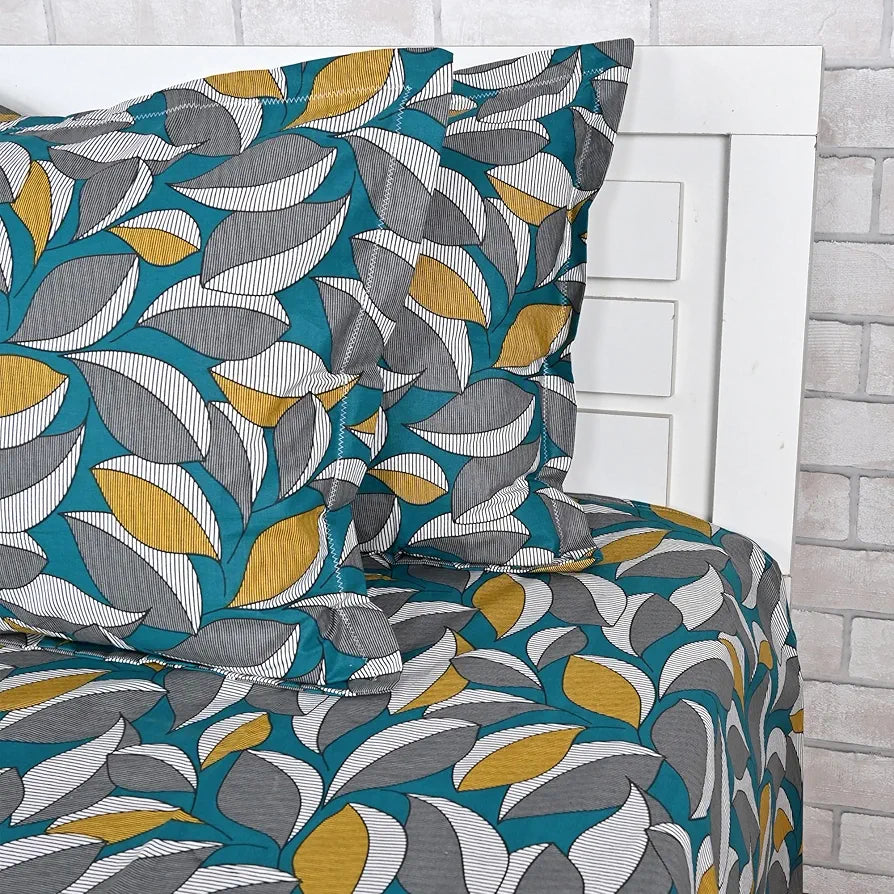 Divine Casa 144 TC 100% Cotton Bedsheet for Double Bed with 2 Pillow Cover Colour Rustic Brown