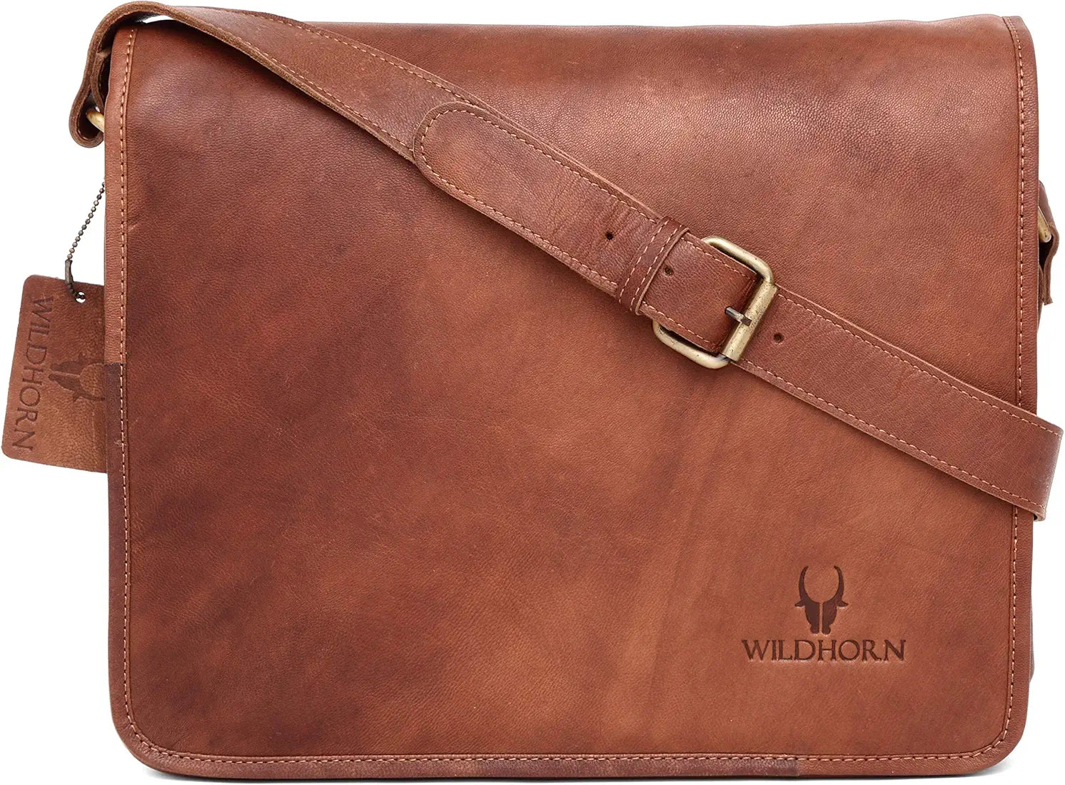 WildHorn Men's Leather Laptop Messenger Bag Dimension: L- 13inch H- 10inch W- 4inch 
