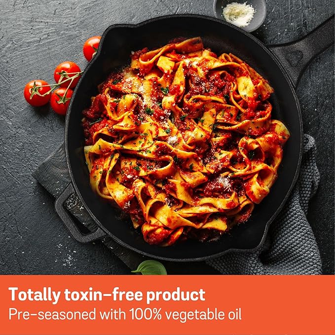 Meyer Pre-Seasoned Cast Iron Frypan Cast Iron Skillet |Induction Frying Pan 26cm Black