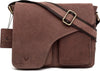 Leather 11 inch Laptop Messenger Bag for Men I Dedicated Laptop Compartment I Adjustable Strap | Brown