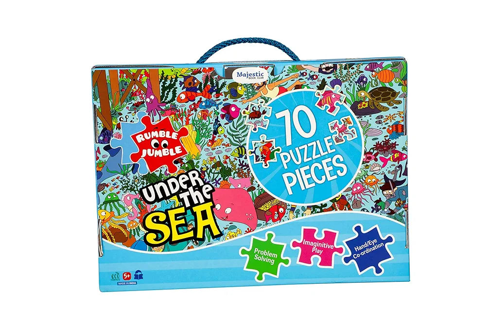 THE BOOK TREE Under The Sea Fun And Educational Floor Puzzle By Majestic Book Club, Package Includes A Big Size Colouring Poster And Jigsaw Puzzle Packed In A Beautiful Box For Kid