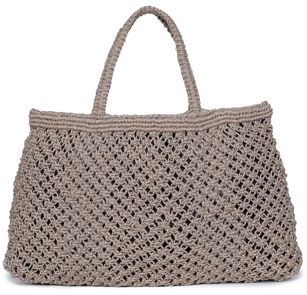 Klondon Alii And Aliizey Brown Jute Macrame Shoulder Bag/handbag Regular