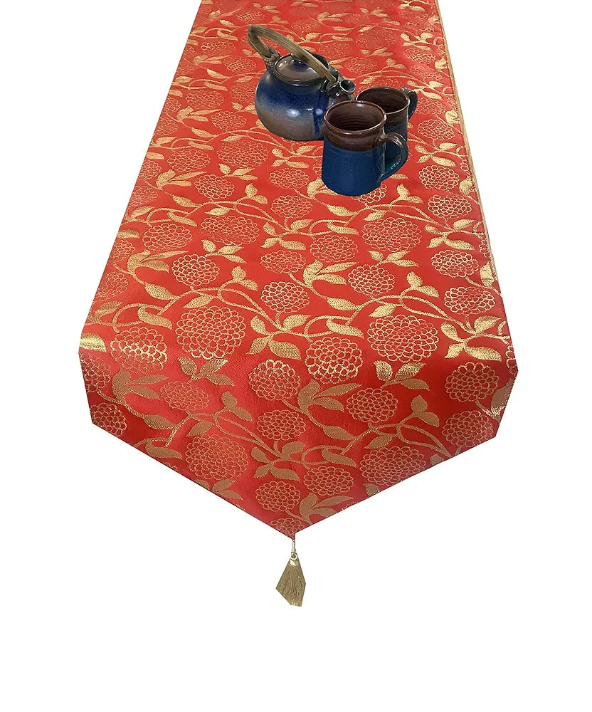 Pink Parrot Dopian Silk Multi Colour Table Runner 1 Pc-t 115
