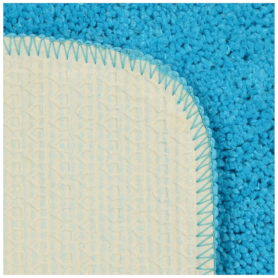 Saral Home Easy Living Saral Home Microfiber Anti-skid Rectangular Bath Mat Colour Blue & Turquoise(Pack Of 2)