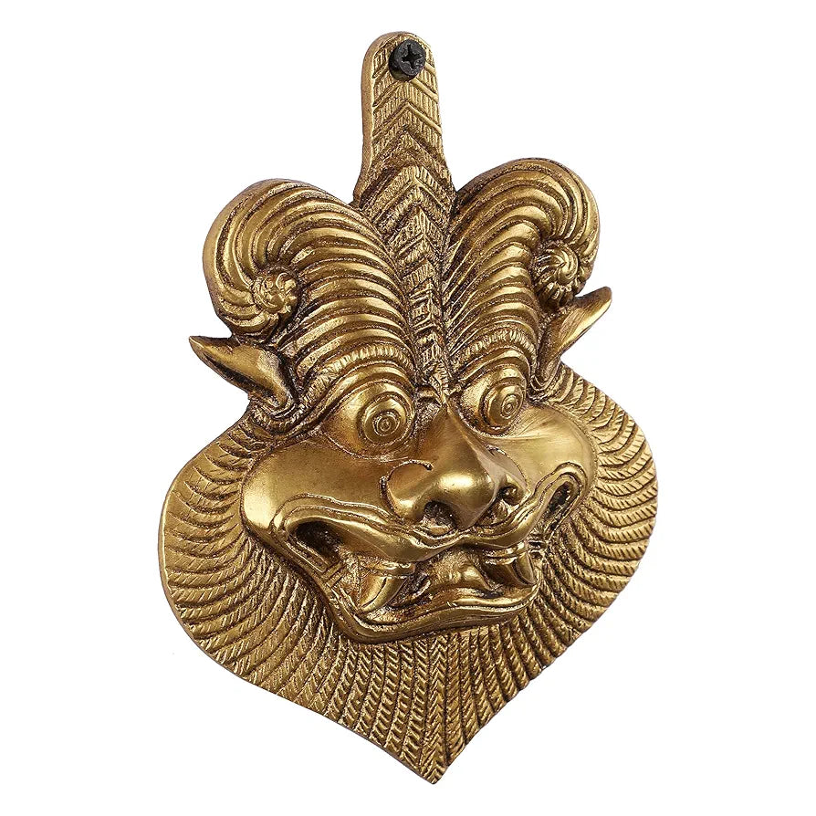 Two Moustaches Yali Brass Wall Hanging Evil Eye Protector