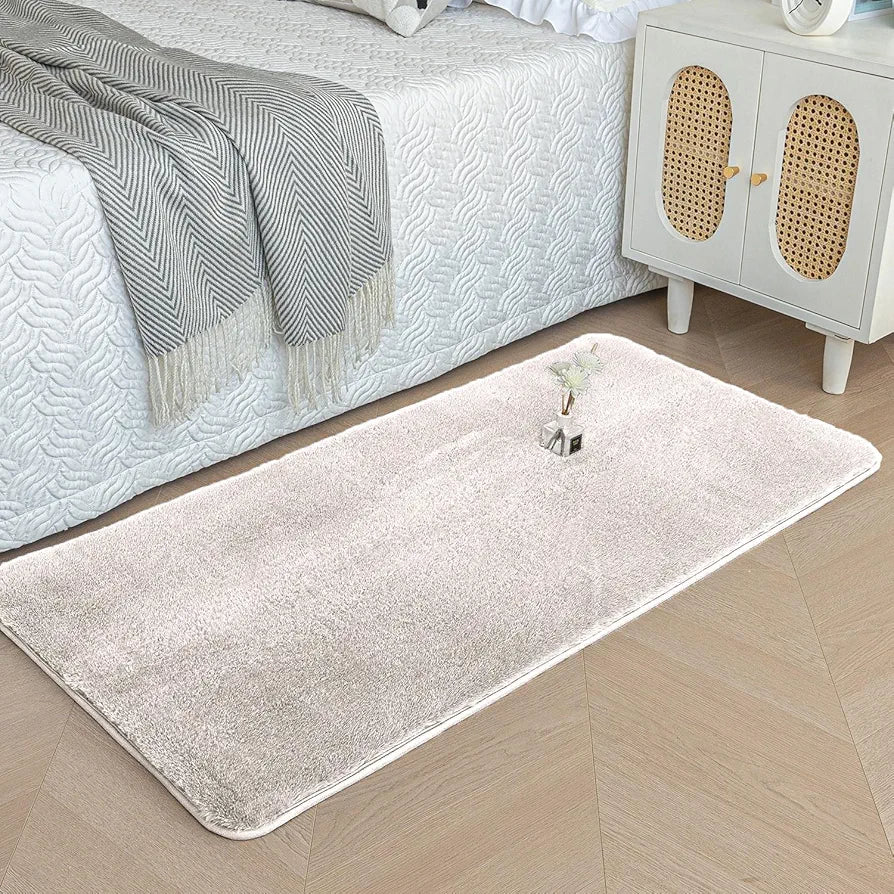 Luxe Home International Rectangular Bath Mat Super Soft Anti Skid Rabbit Fur  Bathroom Mats Rug Colour Skin