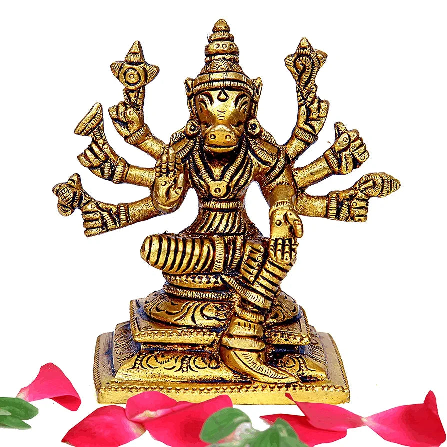anciently Brass Varahi Amman Idol, Medium, Gold - 