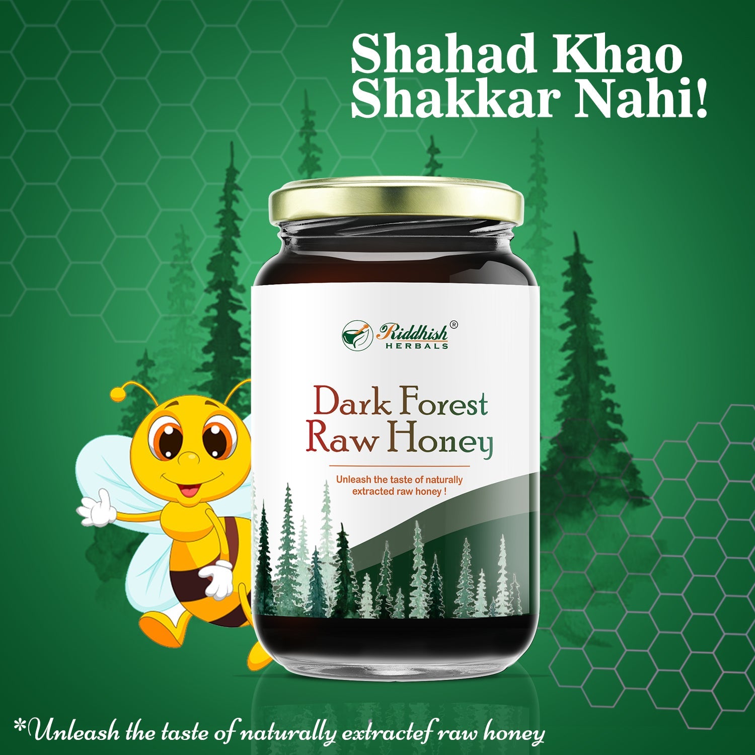 Riddhish Herbals Dark Forest Raw Honey - 500 gms