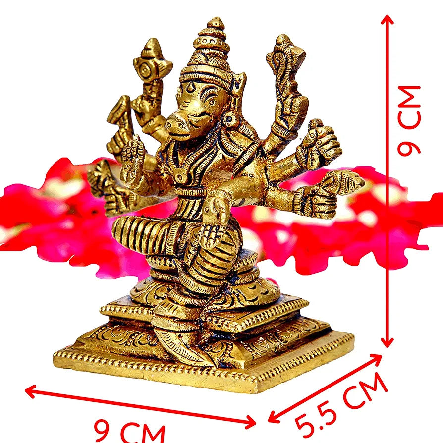 anciently Brass Varahi Amman Idol, Medium, Gold - 