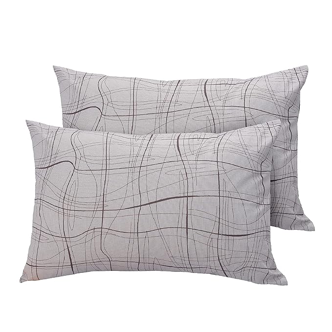 Huesland by Ahmedabad Cotton 144 TC Cotton Bedsheet for Double Bed King Size with 2 Pillow Covers | Orchid Bouquet & Harbor Grey