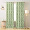 Cloth Fusion Jacquard Long Door Curtain 9 feet Set of 2 Green 02