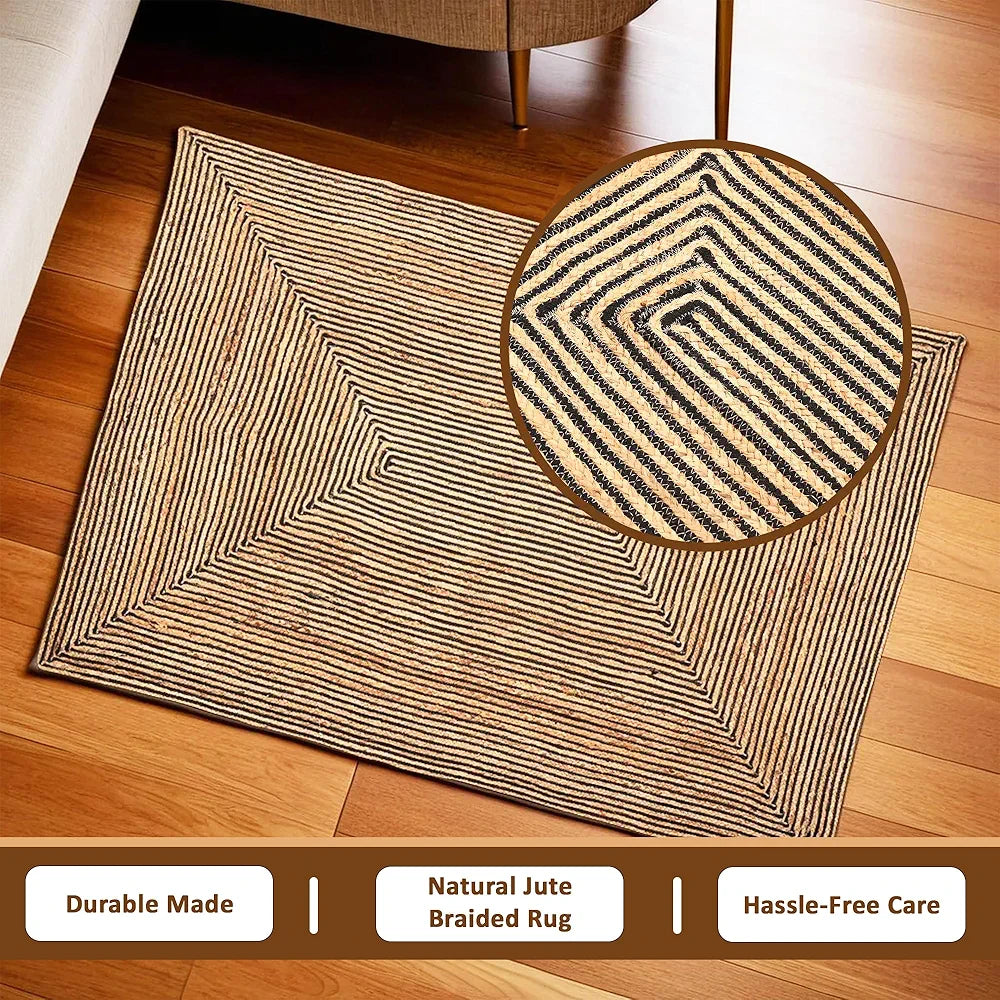 Kuber Industries 5x7 Feet Natural Look Jute Rug & Carpet for Home & Bedroom Light Brown