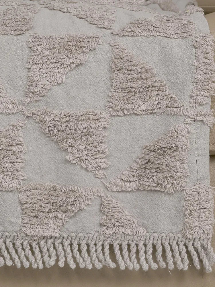 Saral Home Soft Cotton Tufted 1 Seater Sofa Cover Throw Grey