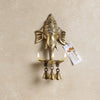 Two Moustaches Brass Ganesha Wall Hanging Diya with Bells