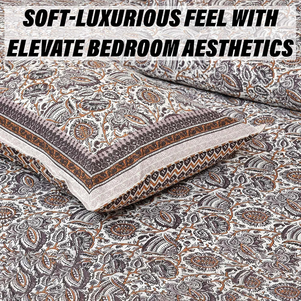 Kuber Industries Double Bedsheet with 2 Pillow Covers 160 TC Premium Cotton Purple